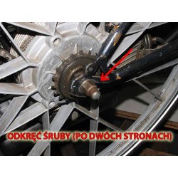 Odkręcanie tylnego koła - rower z silnikiem Sachs 301a