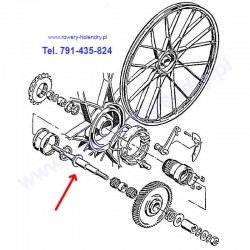 Oś do roweru z silnikiem spalinowym Sachs 301A