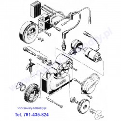 Szarpak - rozrusznik - schemat - rower z silnikiem spalinowym Sachs 301A